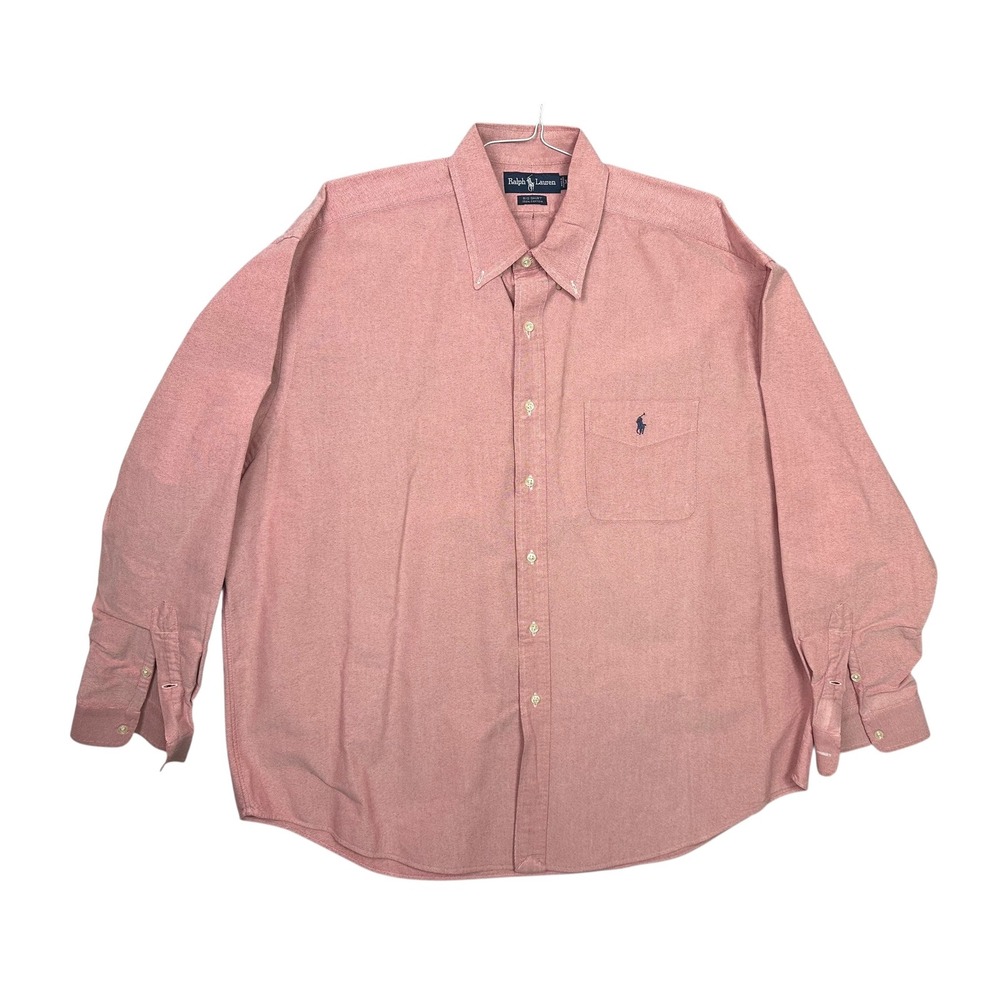 Ralph Lauren Big Shirt Mens XL Pink Oxford Cotton Long Sleeve Button Down